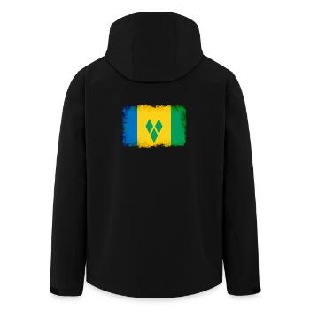 Gift for St - Men’s Recycled Softshell Jacket by Stanley/Stella - black - Back - AI Model Male 185 light (185cm)