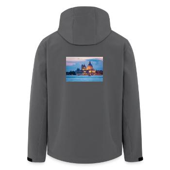 Santa Maria della Salute in Venice in the evening - Men’s Recycled Softshell Jacket by Stanley/Stella - black - Back - AI Model Male 185 light (185cm)
