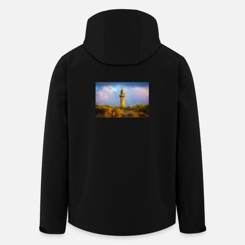 Phare de Warnemünde le soir - Veste softshell homme en polyester recyclé Stanley/Stella - noir