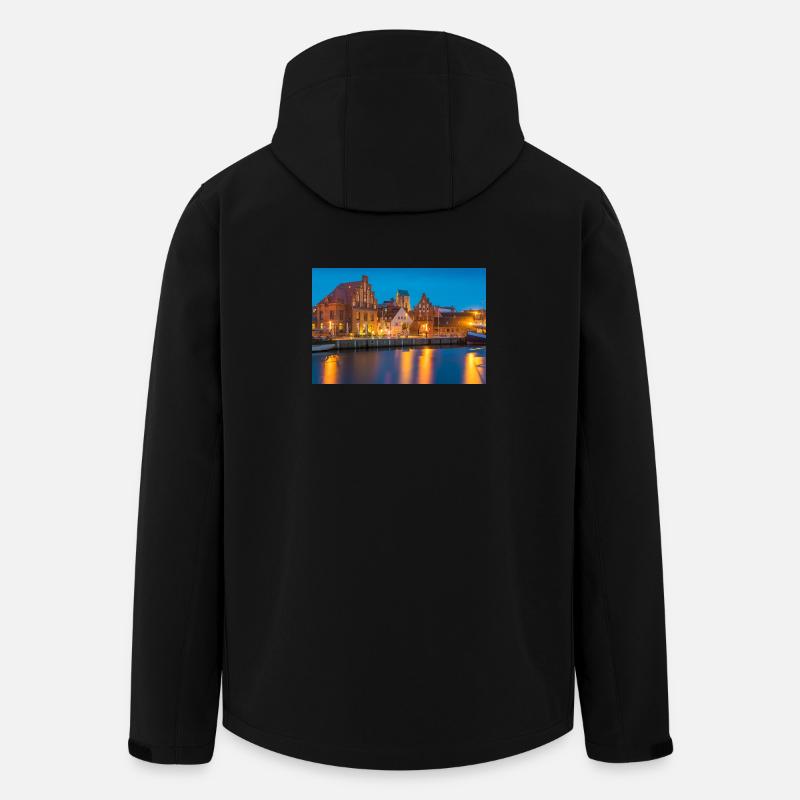 Wismar am Abend - Recycelte Männer Softshell-Jacke von Stanley/Stella - Schwarz