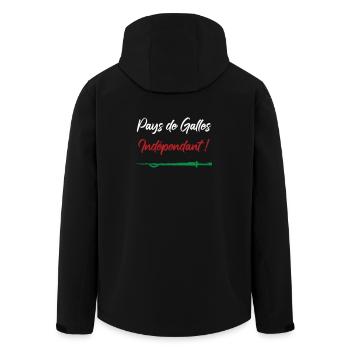 Pays de Galles Indépendant ! Perceval - Veste softshell homme en polyester recyclé Stanley/Stella - noir - Dos - AI Model Male 185 light (185cm)