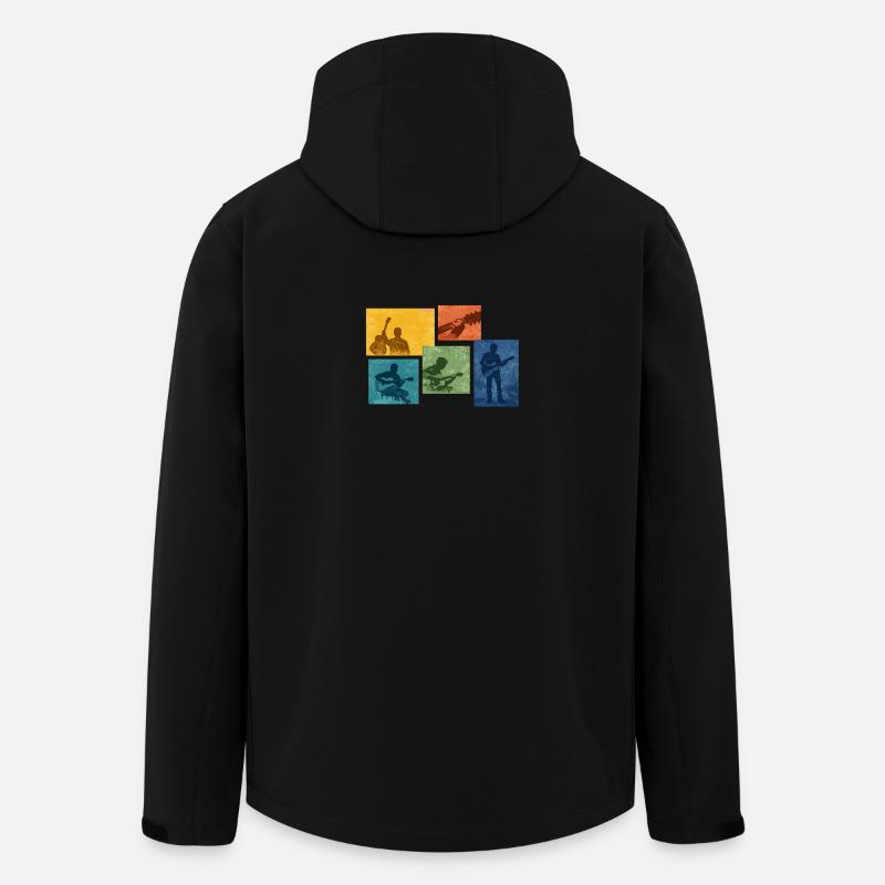 Grunge Gitarren Silhouette - Recycelte Männer Softshell-Jacke von Stanley/Stella - Schwarz