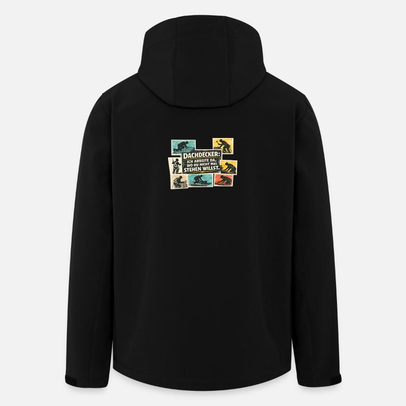 Dachdecker Spruch Motiv - Recycelte Männer Softshell-Jacke von Stanley/Stella - Schwarz