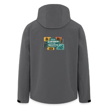 I'm an electrician Excitement in life - Men’s Recycled Softshell Jacket by Stanley/Stella - black - Back - AI Model Male 185 light (185cm)