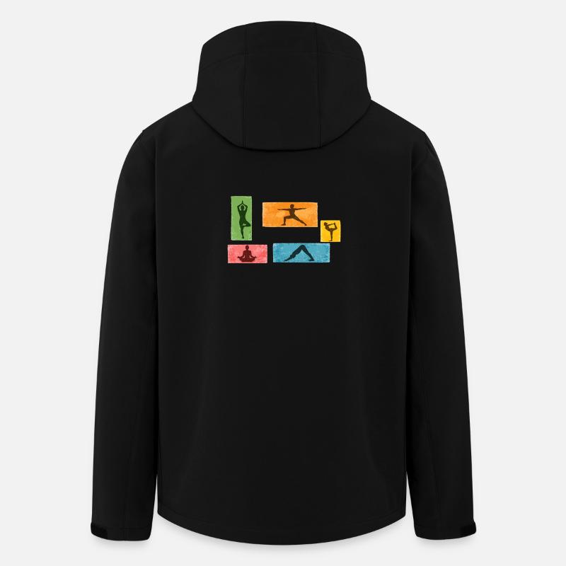 Bunte Yoga Silhouetten - Recycelte Männer Softshell-Jacke von Stanley/Stella - Schwarz