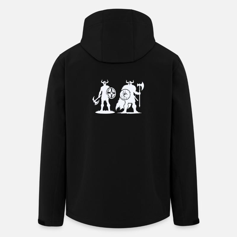 Wikinger-Duo: Schild & Beil im Schatten - Recycelte Männer Softshell-Jacke von Stanley/Stella - Schwarz
