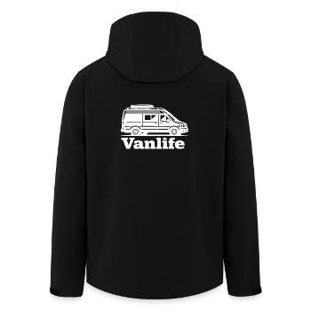 Vanlife Silhouette Minimalist Black Shirt - Recycelte Männer Softshell-Jacke von Stanley/Stella - Schwarz - Hinten - AI Model Male 185 light (185cm)