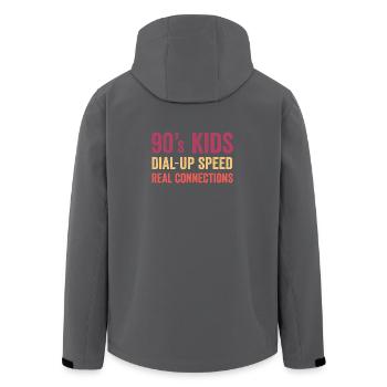 90s Kids – Einwahlgeschwindigkeit. Echte Verbindungen - Recycelte Männer Softshell-Jacke von Stanley/Stella - Schwarz - Hinten - AI Model Male 185 light (185cm)