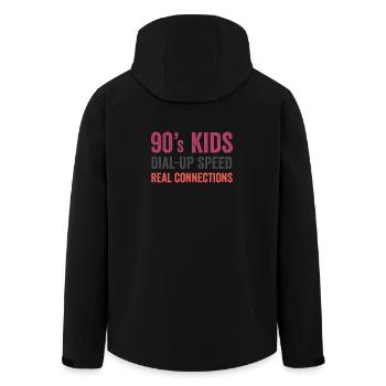 90s Kids – Einwahlgeschwindigkeit. Echte Verbindungen - Recycelte Männer Softshell-Jacke von Stanley/Stella - Schwarz - Hinten - AI Model Male 185 light (185cm)