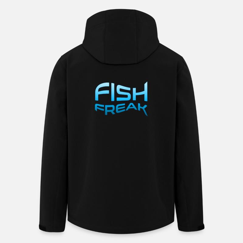 FISH FREAK Aquatic Typography - Men’s Recycled Softshell Jacket by Stanley/Stella - black