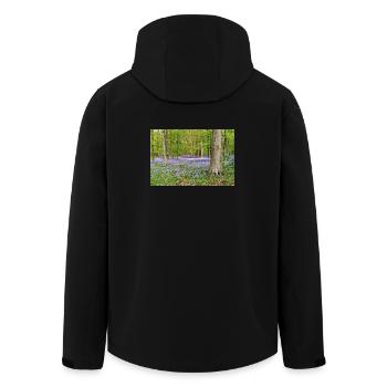 Woodland Bluebell Dawn - Men’s Recycled Softshell Jacket by Stanley/Stella - black - Back - AI Model Male 185 light (185cm)