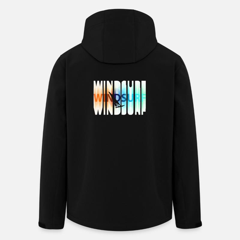 Schriftzug_bunt_windsurfen - Recycelte Männer Softshell-Jacke von Stanley/Stella - Schwarz