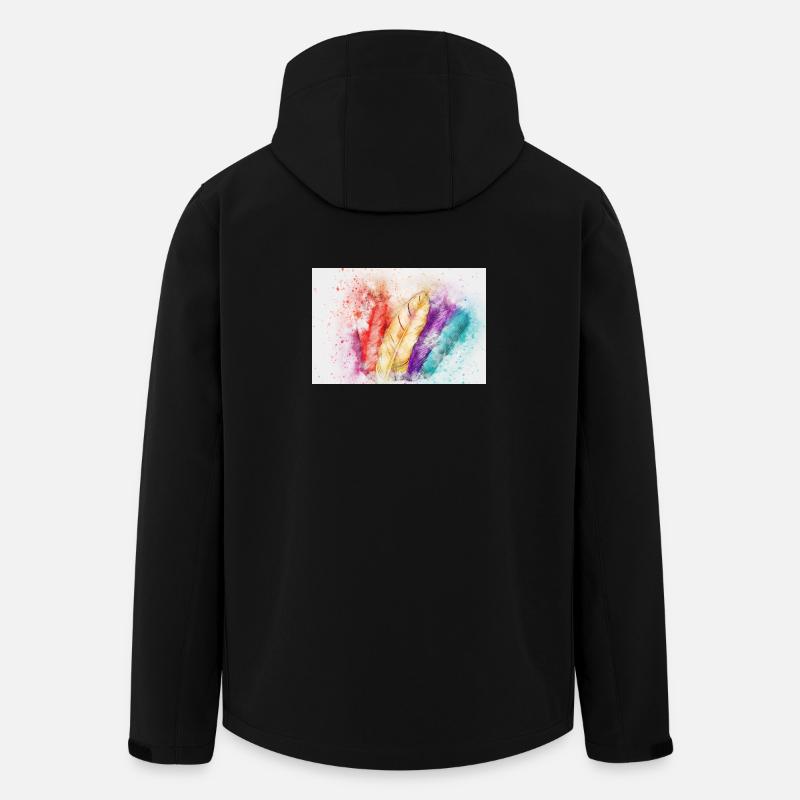 Bunte Federenkunst - Recycelte Männer Softshell-Jacke von Stanley/Stella - Schwarz
