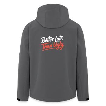 Better Late Than Ugly Make Up Diva Latecomer - Men’s Recycled Softshell Jacket by Stanley/Stella - black - Back - AI Model Male 185 light (185cm)
