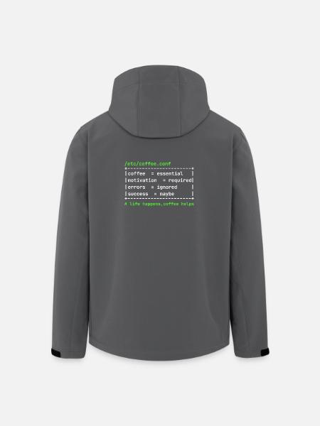Coffee Config – Developer Kaffee Design - Recycelte Männer Softshell-Jacke von Stanley/Stella - Schwarz