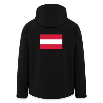 Zeig dein österreichisches Stolz! - Recycelte Männer Softshell-Jacke von Stanley/Stella - Schwarz - Hinten - AI Model Male 185 light (185cm)