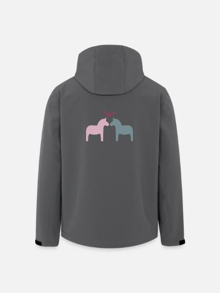 Dala hästpar hjärtan älskar alla hjärtans dag Skandi - Softshelljacka herr i återvunnen polyester Stanley/Stella - svart