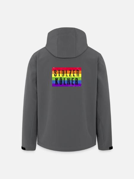 Stolzer Kölner - Regenbogenfahne - Recycelte Männer Softshell-Jacke von Stanley/Stella - Schwarz