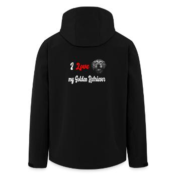 Ich liebe mein Golden Retriever - Recycelte Männer Softshell-Jacke von Stanley/Stella - Schwarz - Hinten - AI Model Male 185 light (185cm)