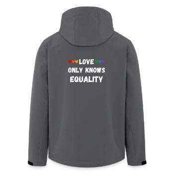 Love only knows equality - Men’s Recycled Softshell Jacket by Stanley/Stella - anthracite - Back - AI Model Male 185 light (185cm)