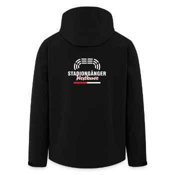 Westkurve Kaiserslautern Stadiongänger – Fußball - Recycelte Männer Softshell-Jacke von Stanley/Stella - Schwarz - Hinten - AI Model Male 185 light (185cm)