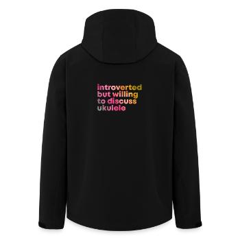 Ukulele - Men’s Recycled Softshell Jacket by Stanley/Stella - black - Back - AI Model Male 185 light (185cm)