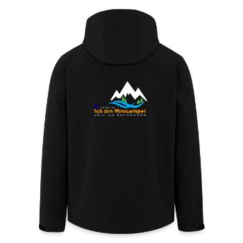 Minicamper Bergwanderer Motiv - Recycelte Männer Softshell-Jacke von Stanley/Stella - Schwarz - Hinten - AI Model Male 185 light (185cm)