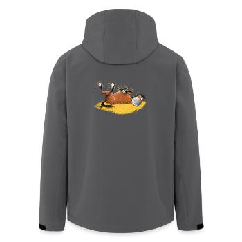 Funny horse rolls aroundFor horses frende - Men’s Recycled Softshell Jacket by Stanley/Stella - black - Back - AI Model Male 185 light (185cm)