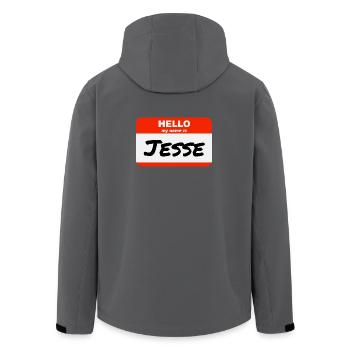 Hello My Name Is Jesse Label Name Tag - Men’s Recycled Softshell Jacket by Stanley/Stella - black - Back - AI Model Male 185 light (185cm)