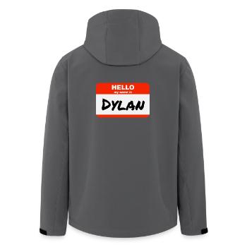 Hello My Name Is Dylan Label Name Tag - Men’s Recycled Softshell Jacket by Stanley/Stella - black - Back - AI Model Male 185 light (185cm)