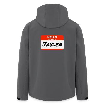Hello My Name Is Jayden Etikett Namensschild - Recycelte Männer Softshell-Jacke von Stanley/Stella - Schwarz - Hinten - AI Model Male 185 light (185cm)