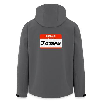 Hello My Name Is Joseph Etikett Namensschild - Recycelte Männer Softshell-Jacke von Stanley/Stella - Schwarz - Hinten - AI Model Male 185 light (185cm)