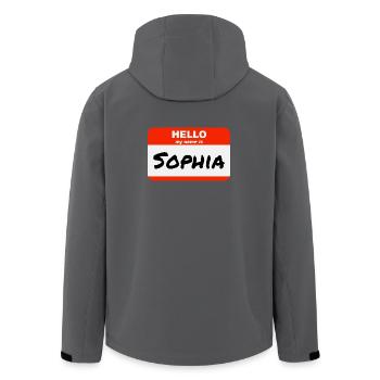 Hello My Name Is Sophia Label Name Tag - Men’s Recycled Softshell Jacket by Stanley/Stella - black - Back - AI Model Male 185 light (185cm)