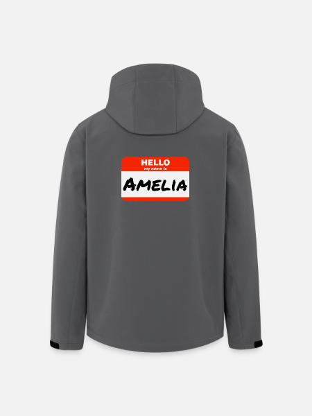 Hello My Name Is Amelia Label Name Tag - Men’s Recycled Softshell Jacket by Stanley/Stella - black