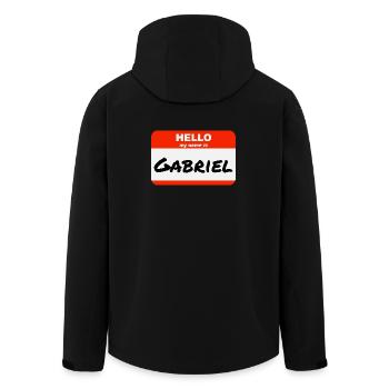 Hello My Name Is Gabriel Label Name Tag - Men’s Recycled Softshell Jacket by Stanley/Stella - black - Back - AI Model Male 185 light (185cm)