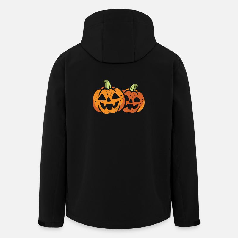Two funny Halloween pumpkins - Men’s Recycled Softshell Jacket by Stanley/Stella - black