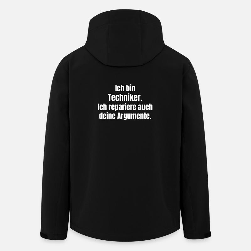 Ich bin Techniker: Argumente reparieren - Recycelte Männer Softshell-Jacke von Stanley/Stella - Schwarz