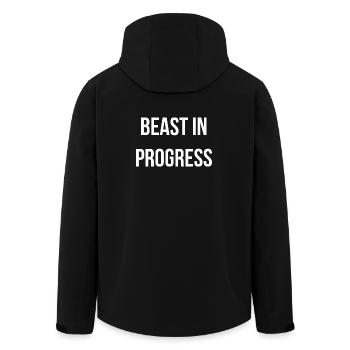 PAS D’EXCUSES. QUE DES RÉSULTATS. | Greyline Officiel - Veste softshell homme en polyester recyclé Stanley/Stella - noir - Dos - AI Model Male 185 light (185cm)