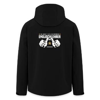 Englisch Lehrer - Recycelte Männer Softshell-Jacke von Stanley/Stella - Schwarz - Hinten - AI Model Male 185 light (185cm)