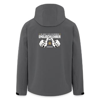 Englisch Lehrer - Recycelte Männer Softshell-Jacke von Stanley/Stella - Anthrazit - Hinten - AI Model Male 185 light (185cm)