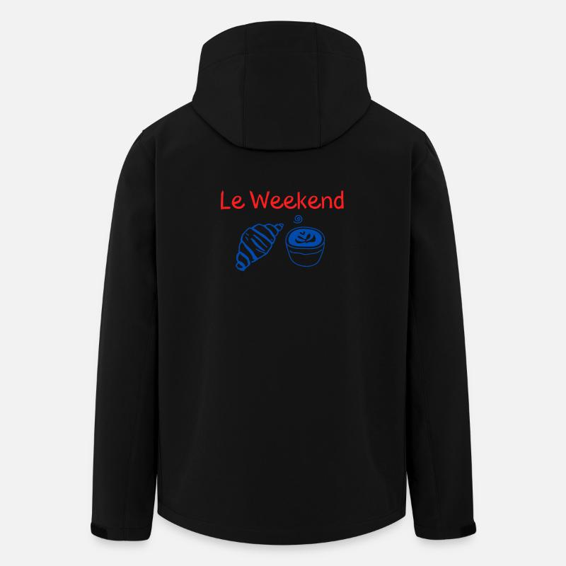 Le Weekend Croissant et Café Bleu - Veste softshell homme en polyester recyclé Stanley/Stella - noir