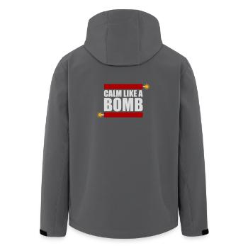 Calm Like Bomb Paradox Ironie Humor Explosiv Witz - Recycelte Männer Softshell-Jacke von Stanley/Stella - Anthrazit - Hinten - AI Model Male 185 light (185cm)