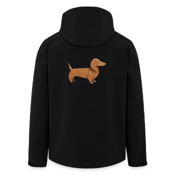 Origami Dachshund Noble Brown - Men’s Recycled Softshell Jacket by Stanley/Stella - black - Back - AI Model Male 185 light (185cm)