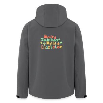 Weird Teachers Build Character Lustige Lehrer Logo - Recycelte Männer Softshell-Jacke von Stanley/Stella - Schwarz - Hinten - AI Model Male 185 light (185cm)