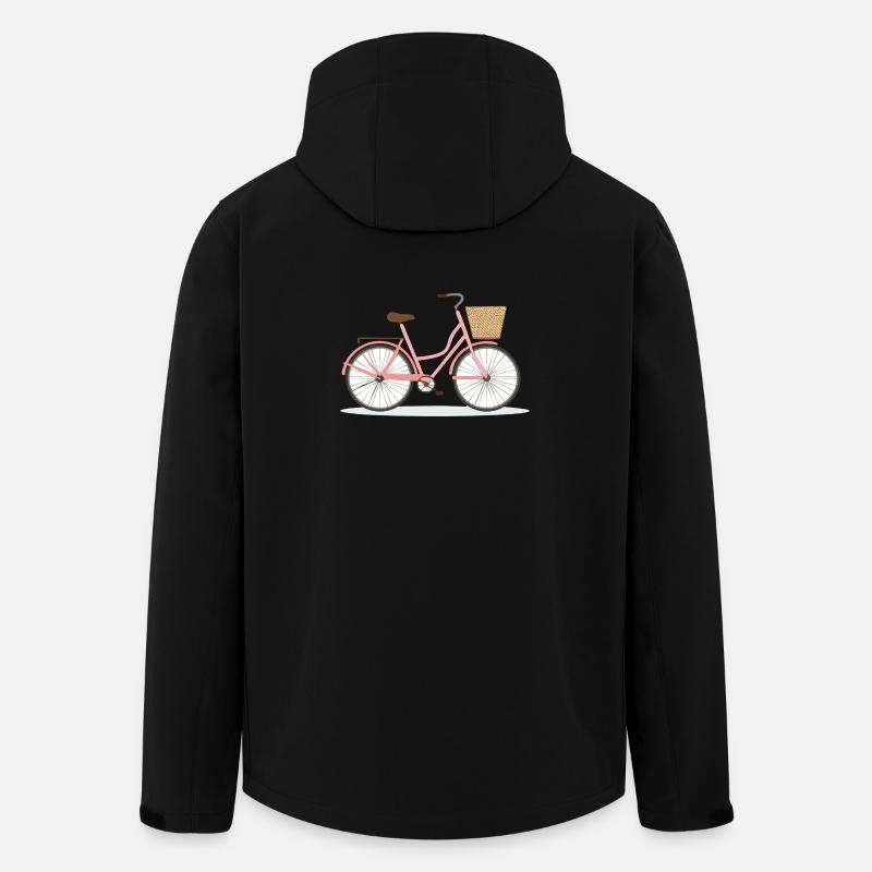 Rosa Fahrrad mit Körbchen - Recycelte Männer Softshell-Jacke von Stanley/Stella - Schwarz