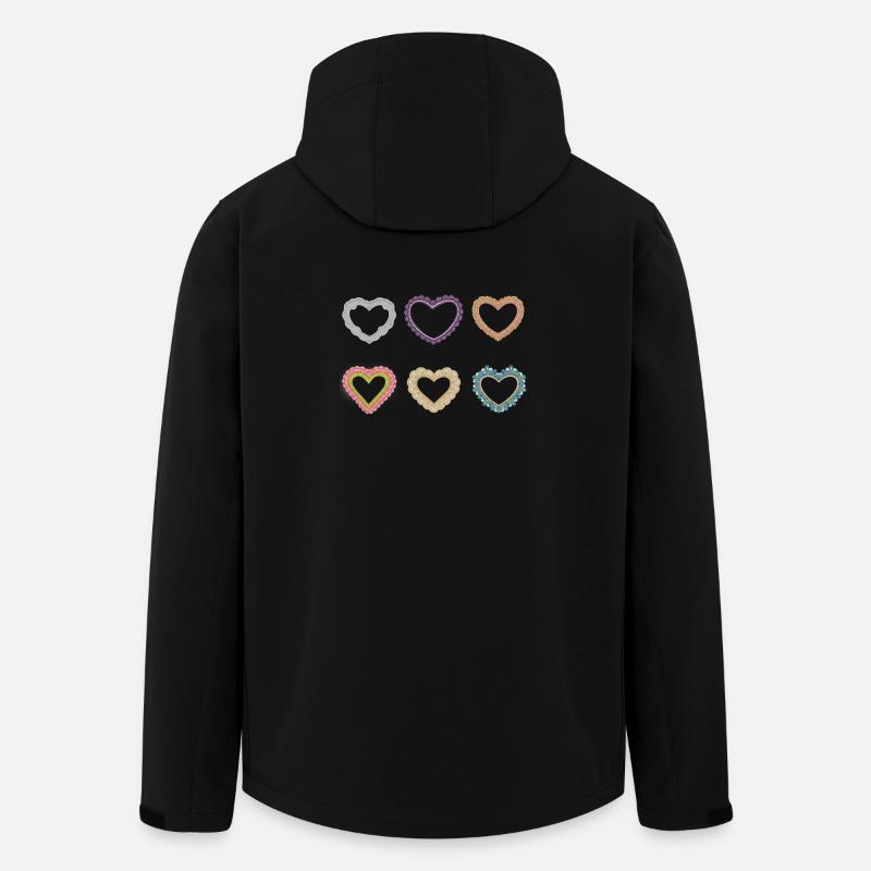 Filigrane Spitzenherzen - Recycelte Männer Softshell-Jacke von Stanley/Stella - Schwarz