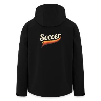 Retro Soccer Shirt – Kultiger Fußball-Look - Recycelte Männer Softshell-Jacke von Stanley/Stella - Schwarz - Hinten - AI Model Male 185 light (185cm)