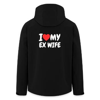 I Love My Ex Wife Heart Family Funny - Men’s Recycled Softshell Jacket by Stanley/Stella - black - Back - AI Model Male 185 light (185cm)