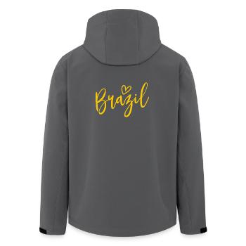 Brazil Heart Women Love Brazil - Men’s Recycled Softshell Jacket by Stanley/Stella - black - Back - AI Model Male 185 light (185cm)