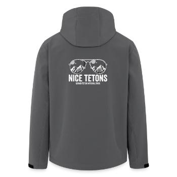 Schöne Tetons, Grand-Teton-Nationalpark, Grand Tet - Recycelte Männer Softshell-Jacke von Stanley/Stella - Anthrazit - Hinten - AI Model Male 185 light (185cm)
